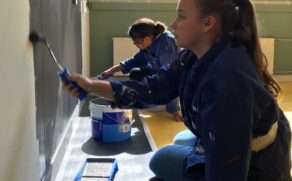 1e dag projectweek- kantine en leerbewerken